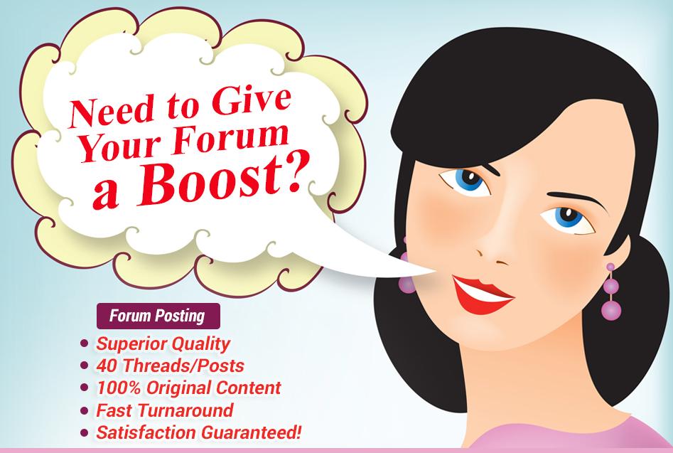 I Will Write 40 High-Quality Forum Posts on Your Foru...