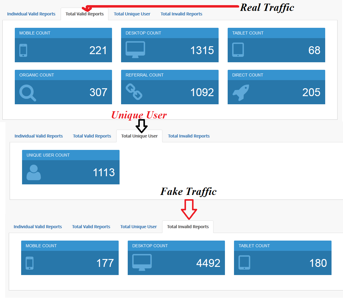 give you a tool to detect fake traffic
