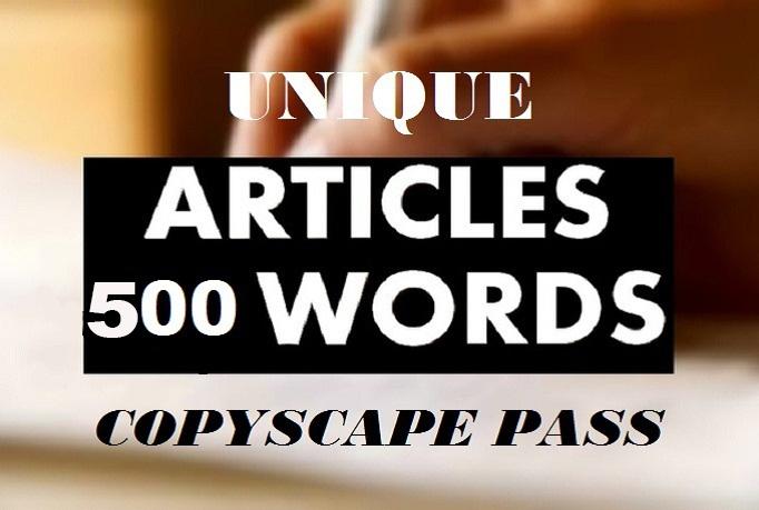 I Will Write a UNIQUE 500 Word ARTICLE