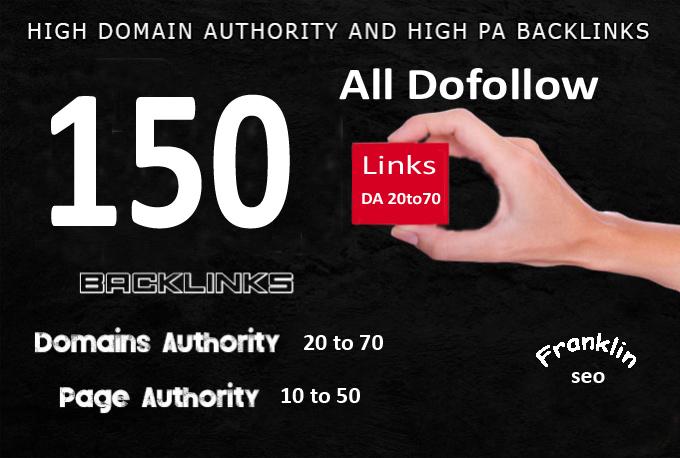 150 High Domain authority and Page authority Backlink...
