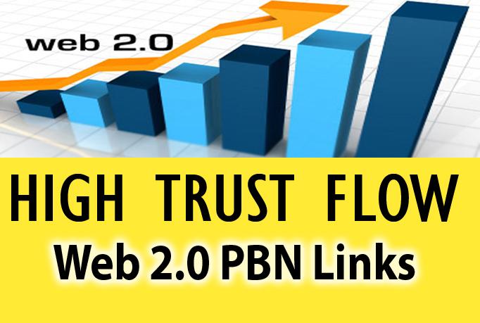 I will make 5 high trust flow web 2.0 PBN with releva...
