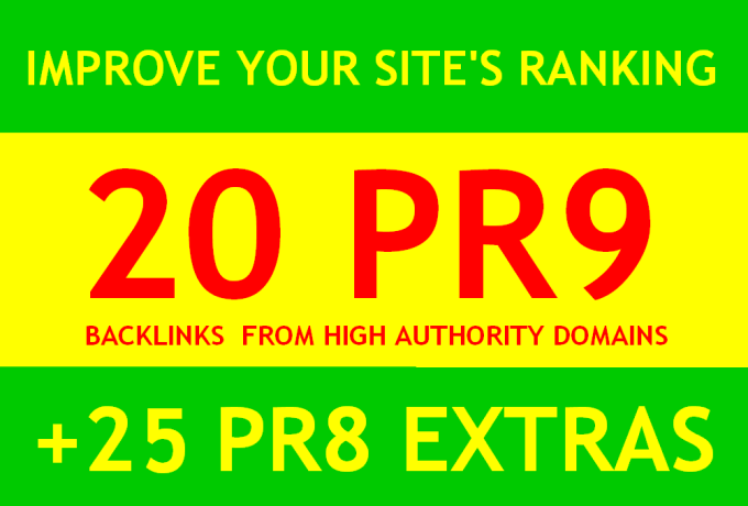 I will manually build 20 PR9 backlinks to boost your ...