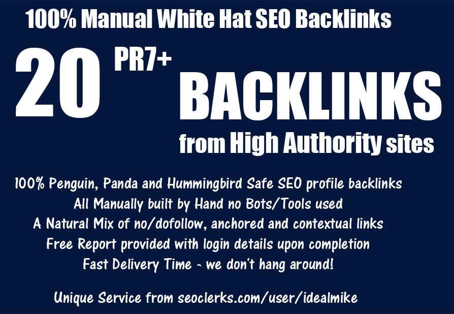 20+ PR7+ White Hat SEO Backlinks High Authority Link ...