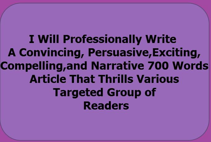 I Will Write a Unique 700 Words Article