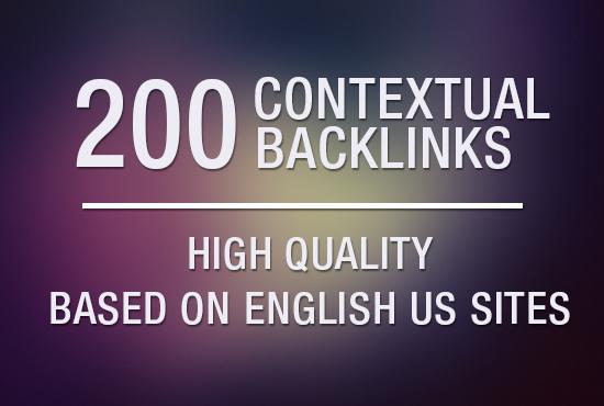 build 200 Contextual Backlinks based on English US si...
