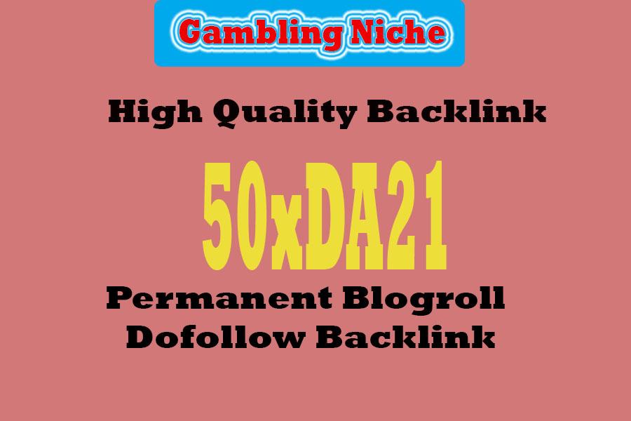 add more Permanent Link dofollow 50xDA 21 Gambling bl...