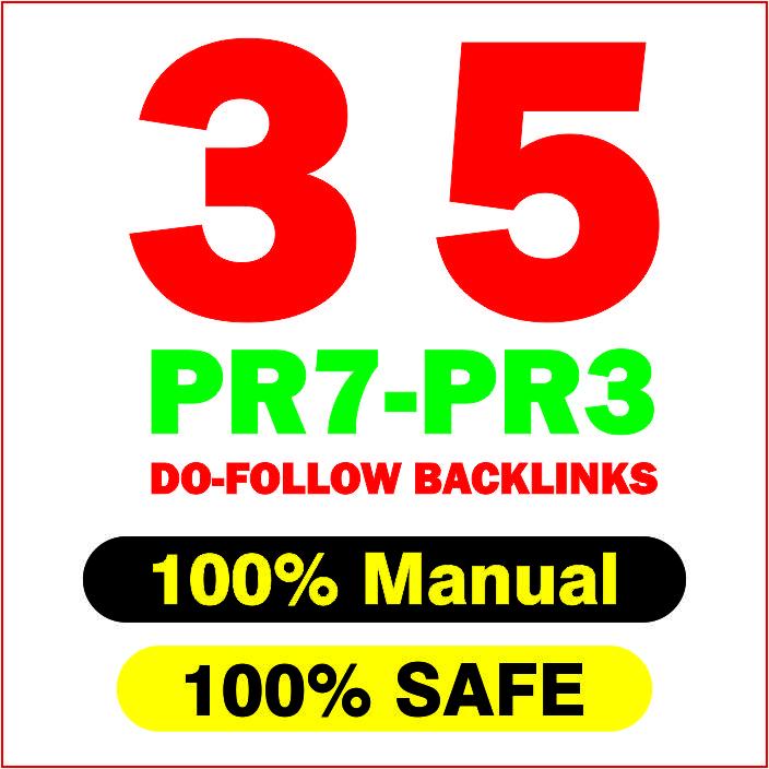 35 High PR backlinks PR7 to PR3 100 Safe and Natural ...