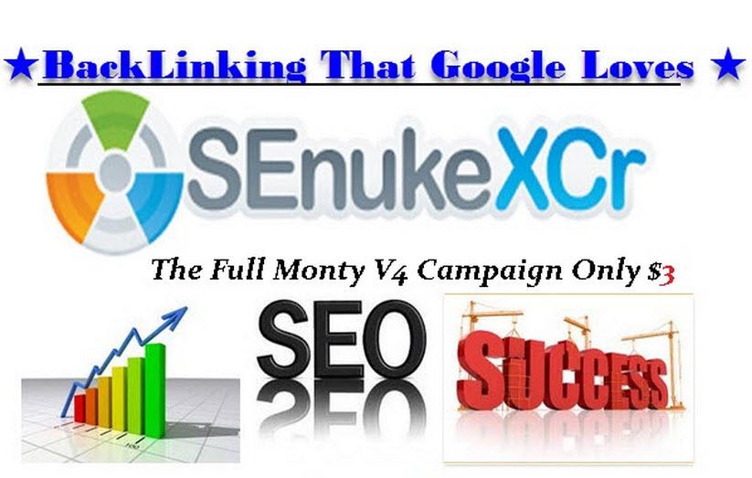 SEO Senuke XCr Full Monty V4 Campaign For Your Domain...