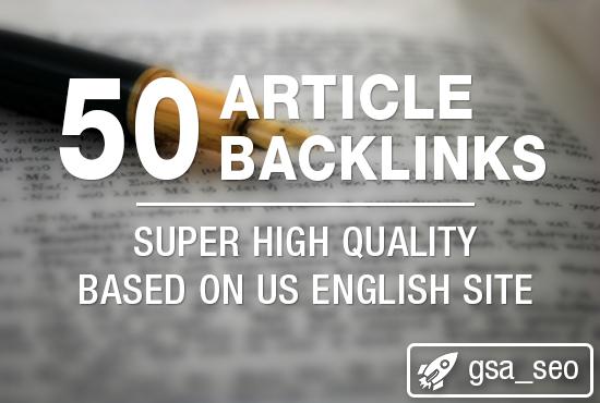 build 50 SEO Articles Backlinks based on English and ...