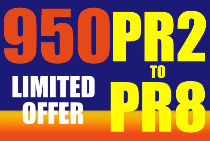 I will create 950 safe high PR backlinks