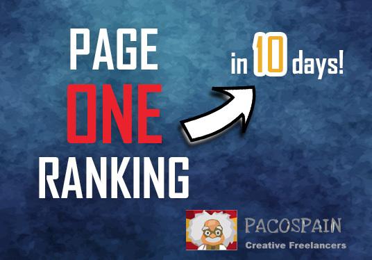 Get you Page 1 ranking in 10-15 days + FREE 300 daily...
