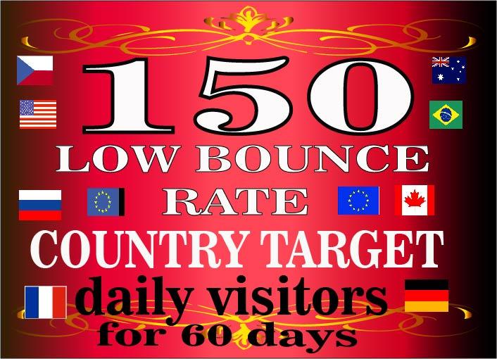 drive 150 daily low bounce rate country targeted webs...