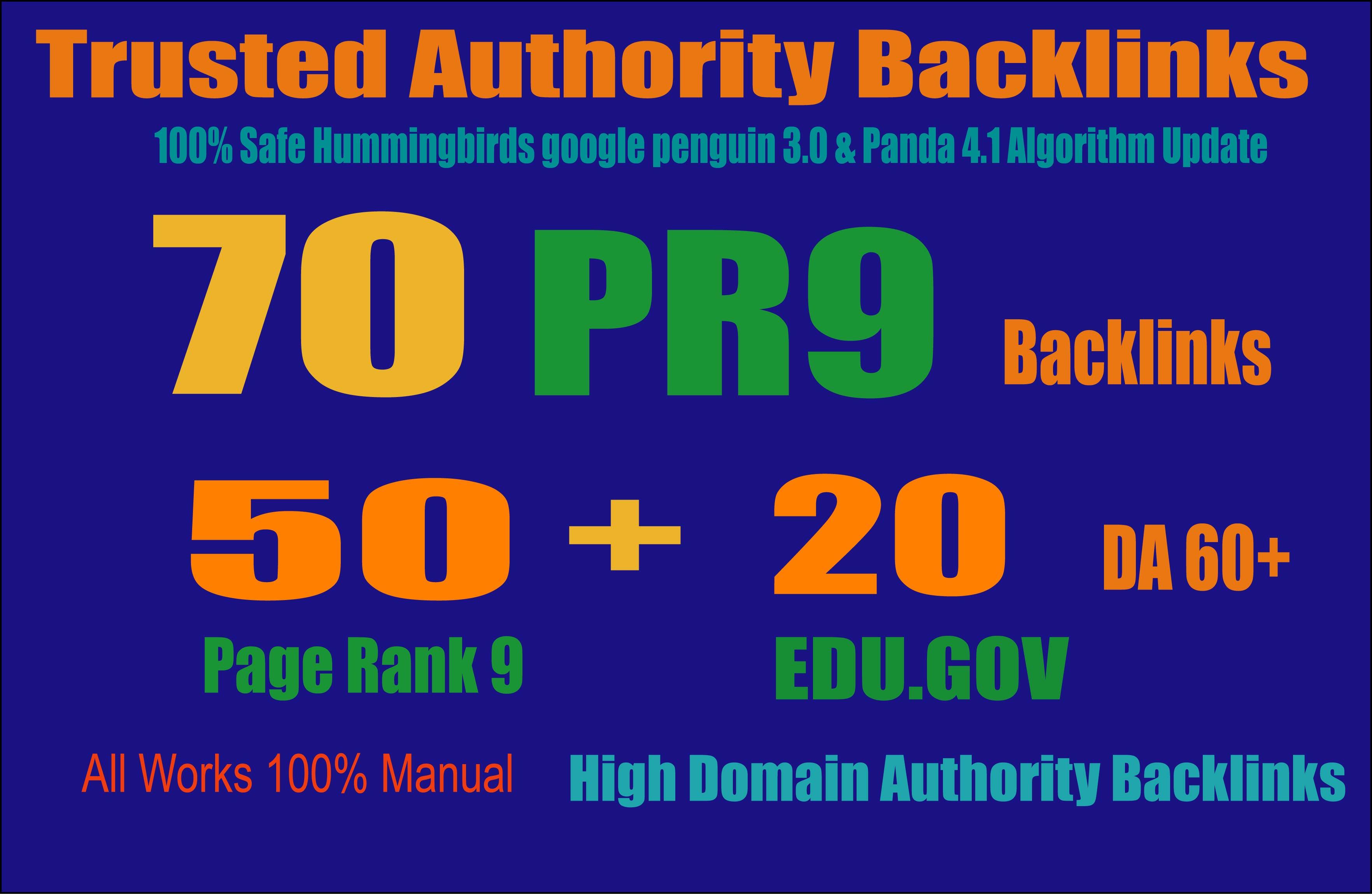 Exclusively-70 Backlinks 50 PR9 +20 EDU/GOV 80+ DA Hi...