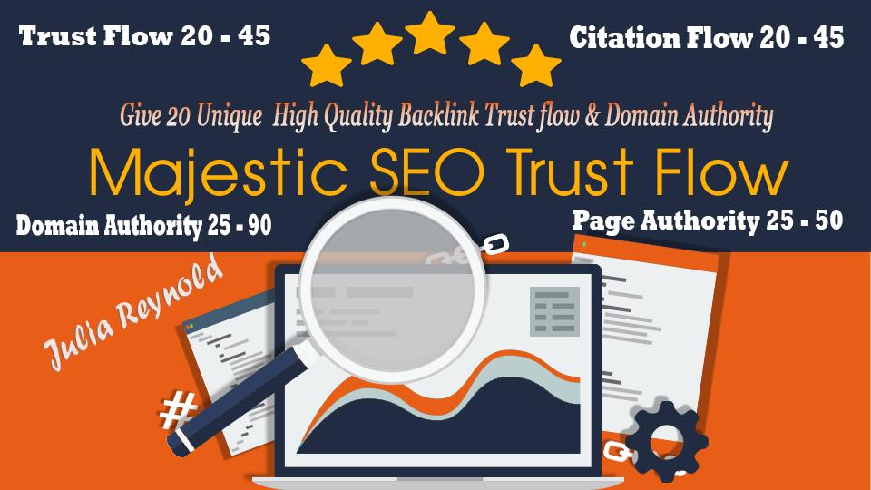Give 20 Unique High Trust flow and citation flow blog...