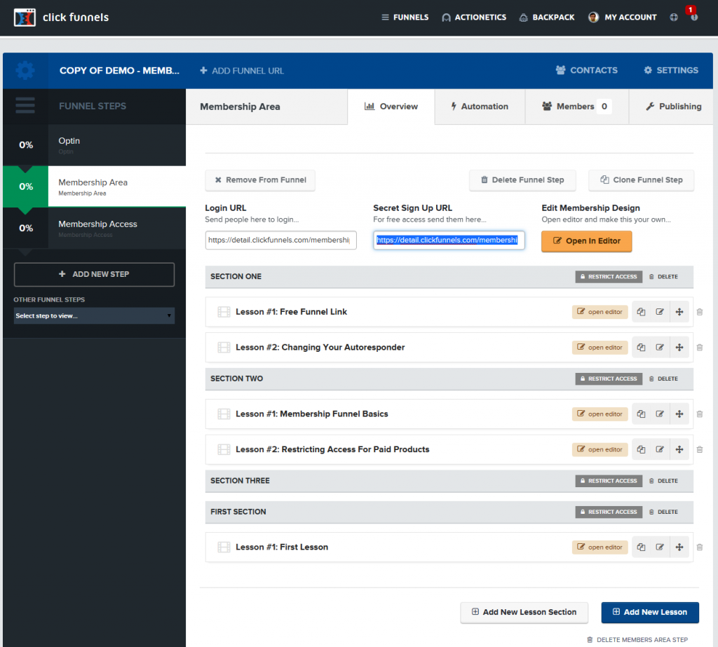 Setup Membership funnel using ClickFunnels and Member...