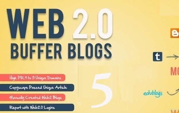 create 05 manually web 2.0 High DA 30+ blog sites Bac...