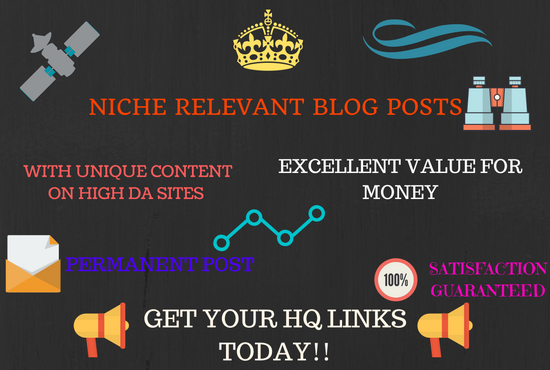NICHE BLOG POSTS ON DA 20+ SITES
