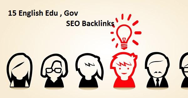 create 15 English Edu, Gov SEO Backlinks