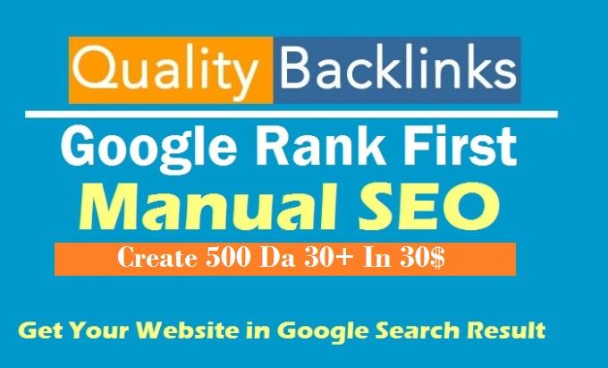 Create 500 DA30+ Dofollow, Penguin And Panda Safe In...