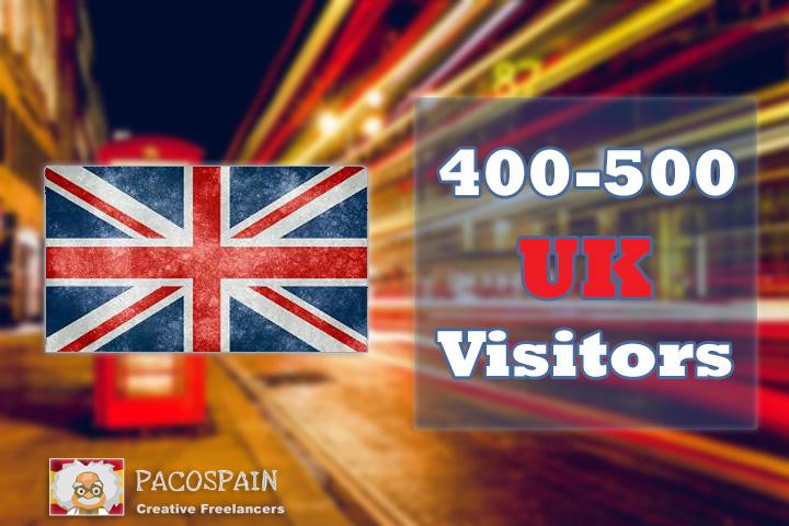 400-500 UK Targeted Visitors for 30 Days with low bou...