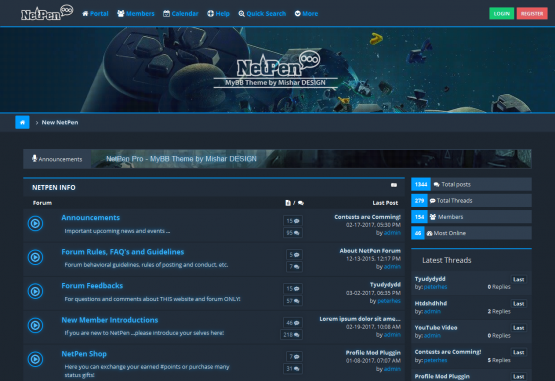 NetPen Pro Gaming - MyBB 1.8 Responsive