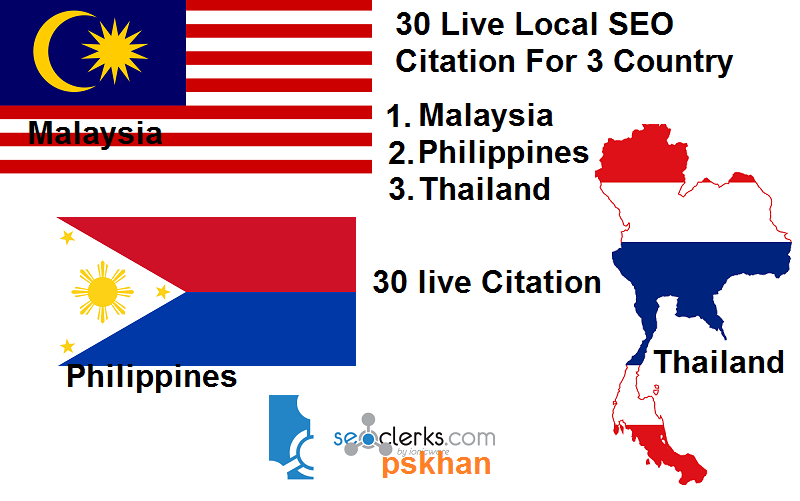 create 30 live Local Seo Citations For Thailand or Ma...