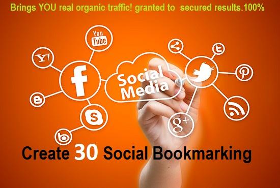 Add 30 high pr social bookmarking for your website to...