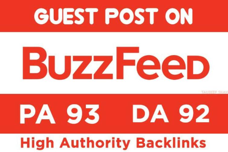 Write and publish Guest Post on BuzzFeed DA 92