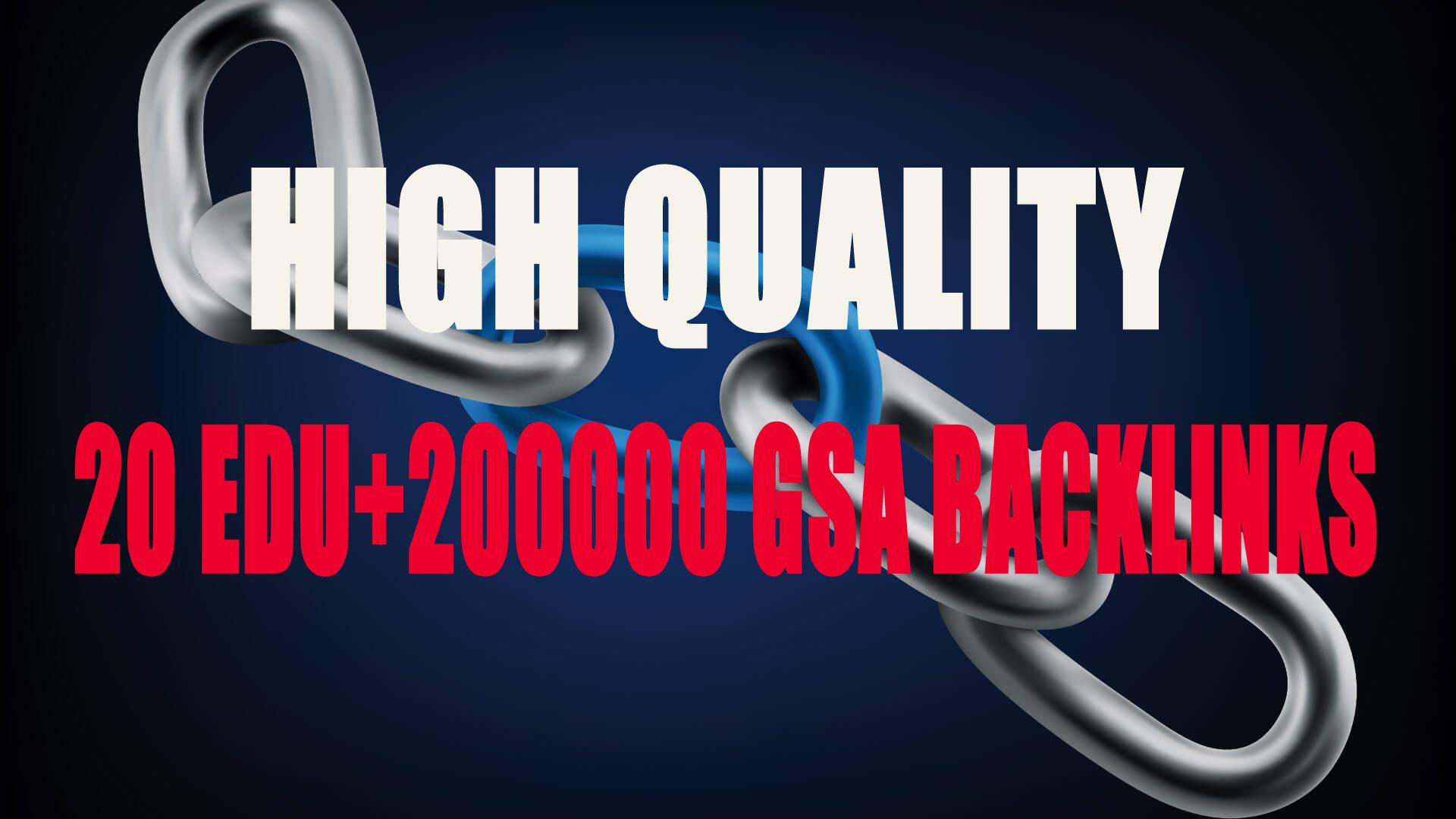 Top High Quality 20 Edu Backlinks With 200,000 GSA Bl...