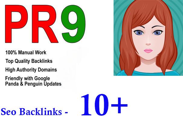 Manually make 10+ Pr9 seo backlinks on your website