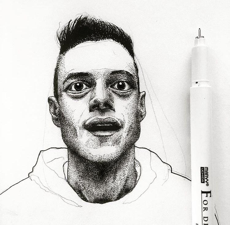 Portrait hand drawing