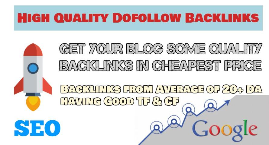 High Quality Dofollow Backlinks + Social Signal to Ra...