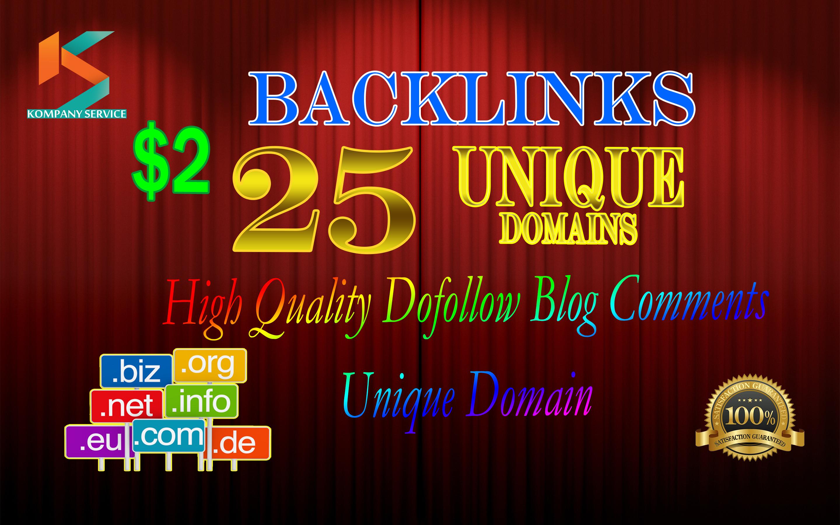 provide manual unique domain blog comments backlinks ...