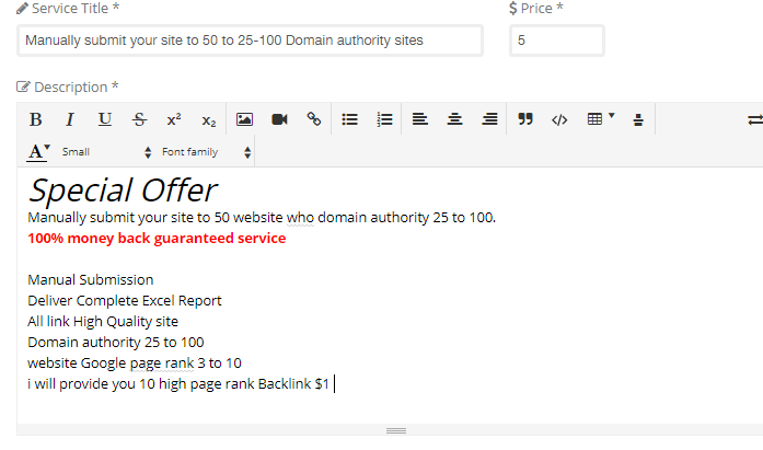 Manually submit your site to 50 to 25-100 Domain auth...
