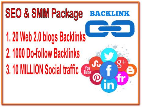 SEO & SMM Package - 20 Web 2.0 blogs backlinks -1...
