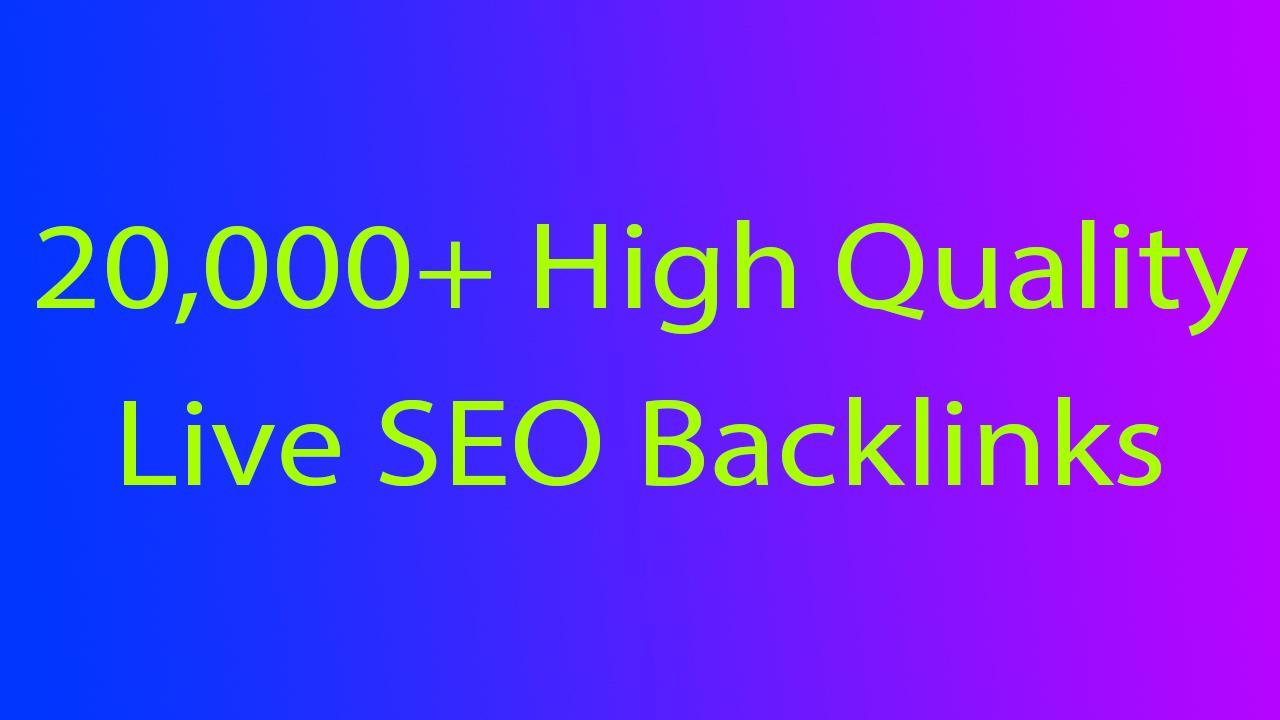 Provide Over 20,000 High Quality Live SEO Backlinks
