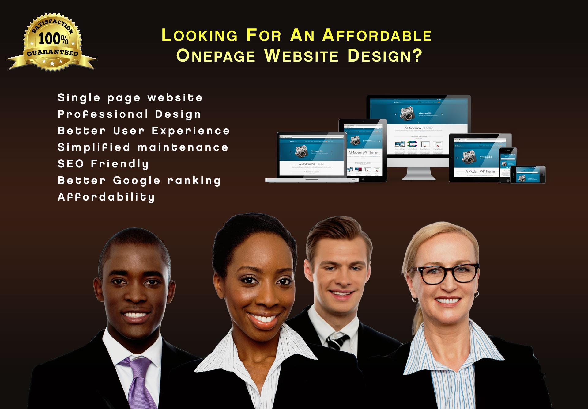 One page web design with Html & CSS