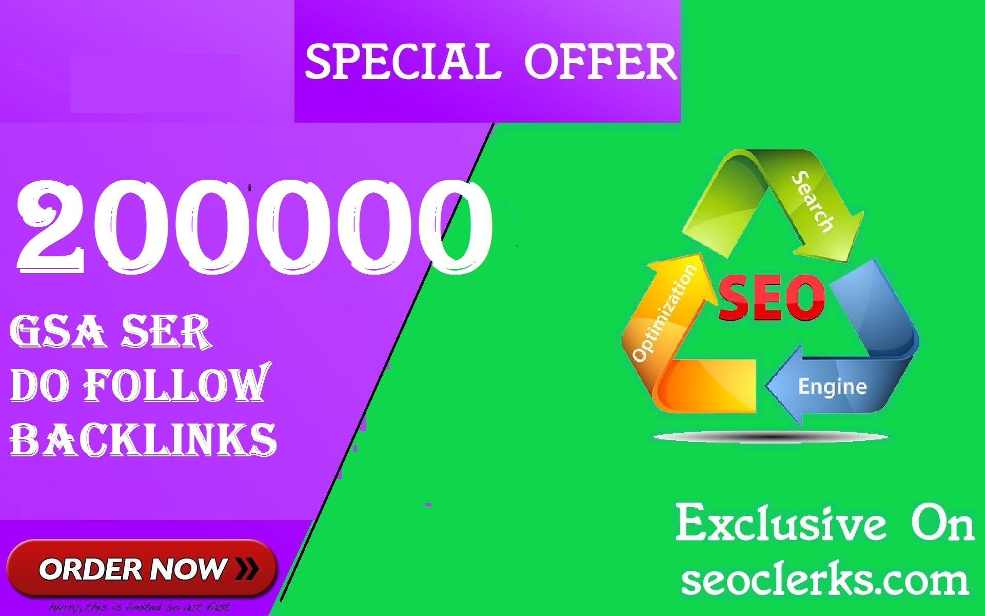 SEO 200,000 GSA Dofollow Links for Boosting Ranking i...