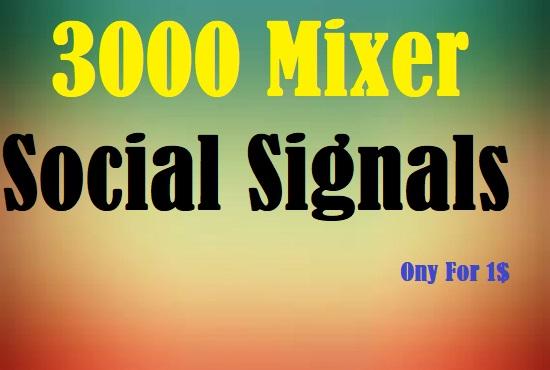 1000 Social Media Mixing Social Signals Share