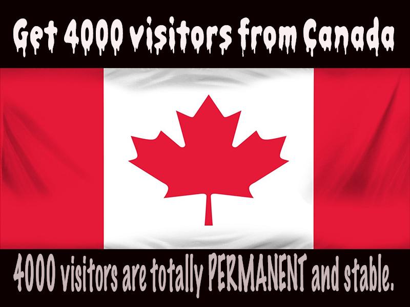 drive 4000 visitors from Canada for any websites or b...