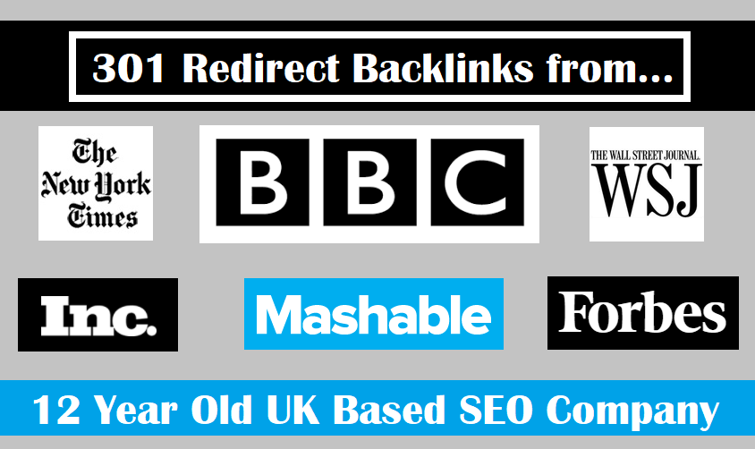Provide a 301 redirect backlink from Forbes, Nytimes...