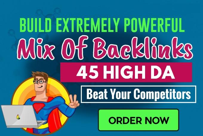 Create 45 SEO Backlinks from High DA-40+ Domains-Skyr...