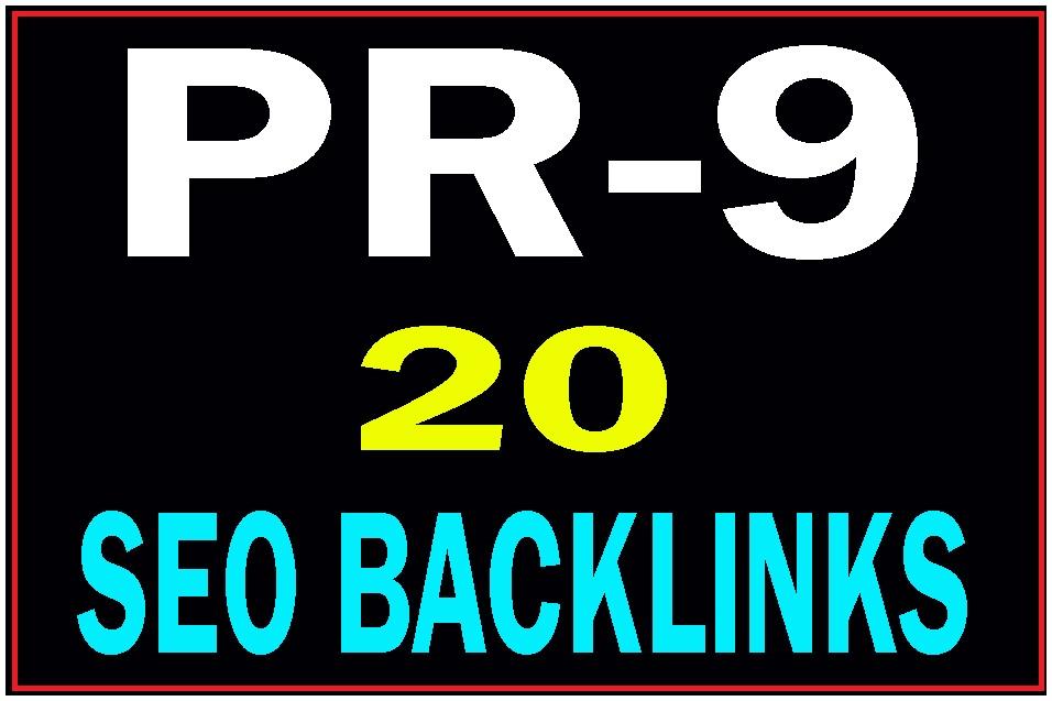 20 Pr9 DA 80+ Manually created high PR safe seo backl...
