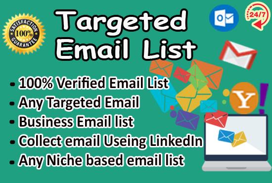 Provide Targeted Clean Email list Or B2b Email List