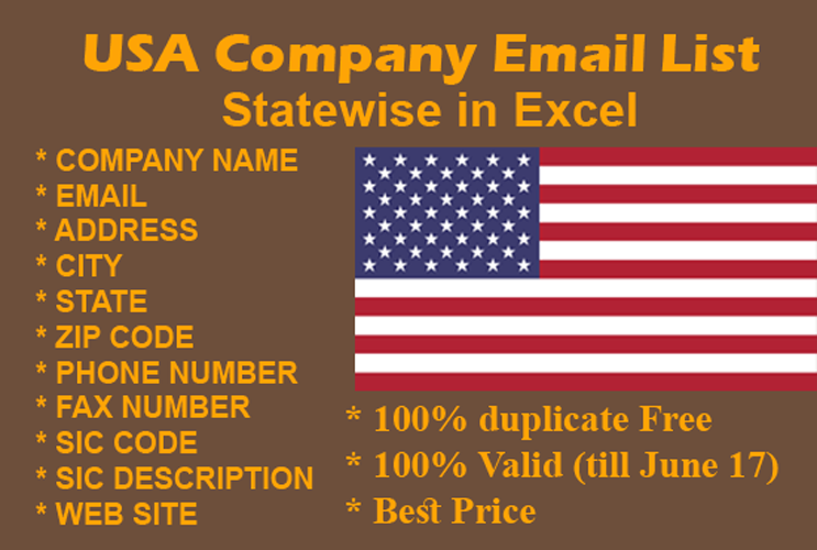 Give The USA Company Email List 2018 Updated single s...