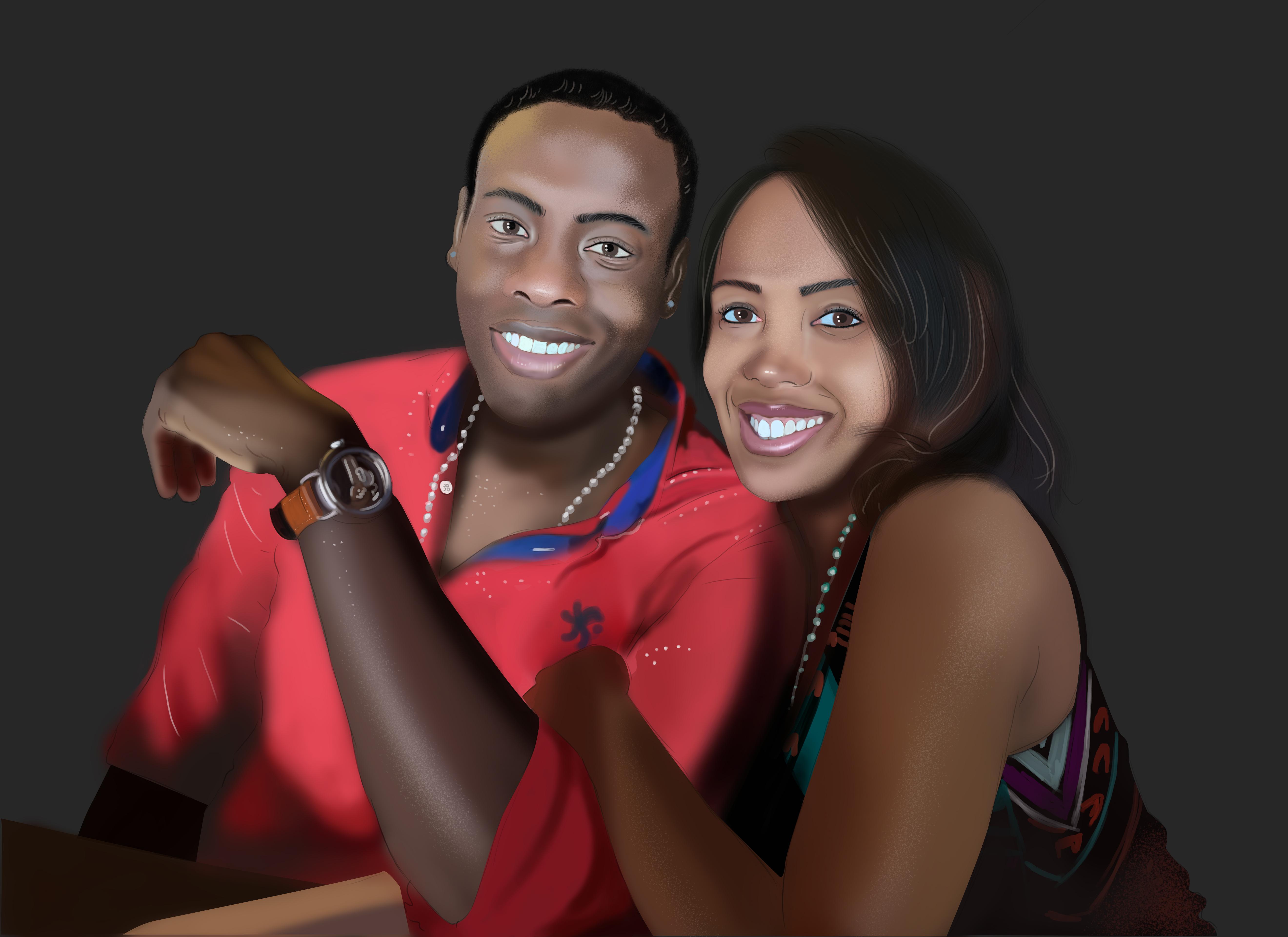 make a realistic digital portrait for gift