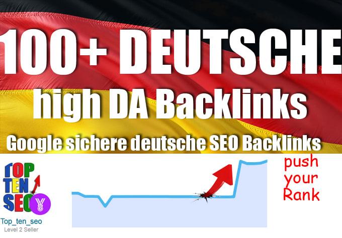 100 plus high authority german backlinks Premium 100+...