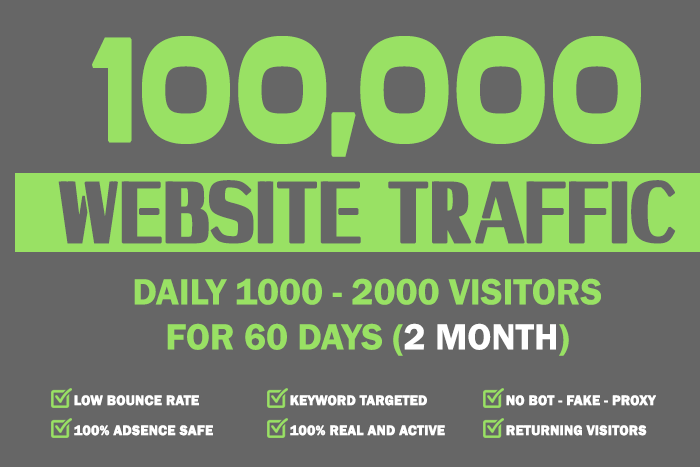 Drive 100,000 Real Website Keyword Targeted Low Bounc...