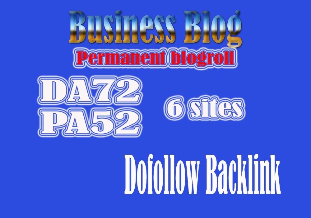 Give 6 Site business Blog Da72 For Backlinks