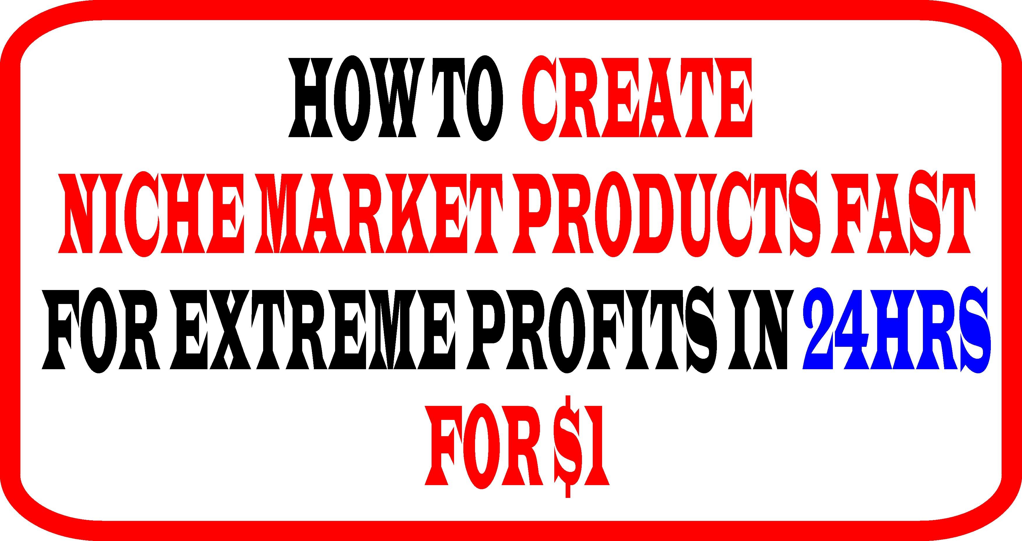How To Create Niche Market Products Fast For Extreme ...